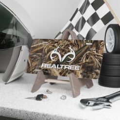 Custom Camo Vanity Plate In Realtree Camouflage With Logo
