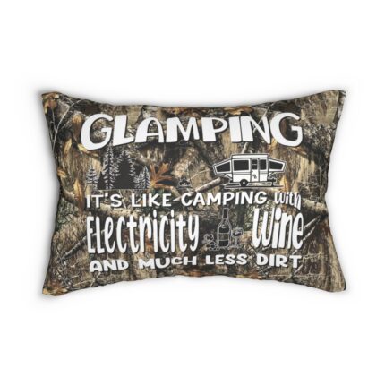 Camo Print Lumbar Pillow with Hidden Zipper – Customizable Comfort
