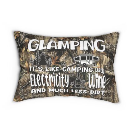 Camo Print Lumbar Pillow with Hidden Zipper – Customizable Comfort