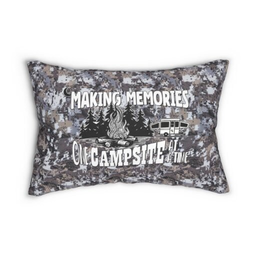 Camo Camping Spun Polyester Lumbar Pillow With Sitka Elevated II
