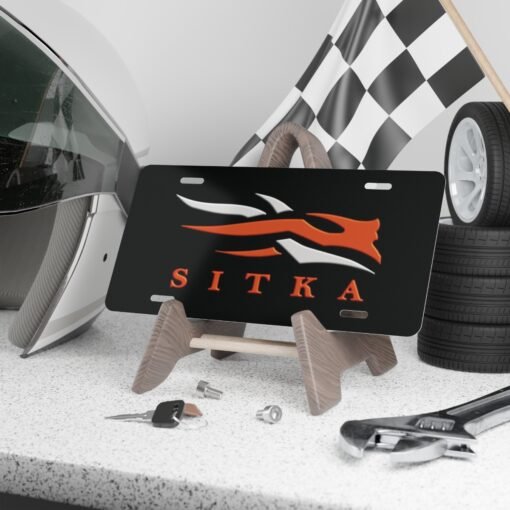 New Design - Camo Vanity Plate In Sitka 3D Look Orange And Silver