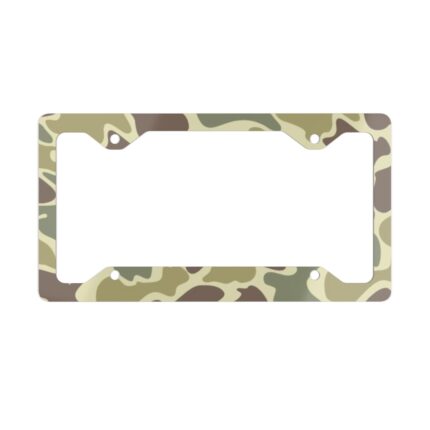 Rugged Camo Metal License Plate Frame for Duck Hunters || Classic Woodland Camo License Plate Frame – Durable & Stylish Upgrade