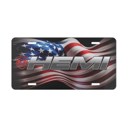 Custom Hemi Logo Vanity Plate Tag – Patriotic Style Upgrade