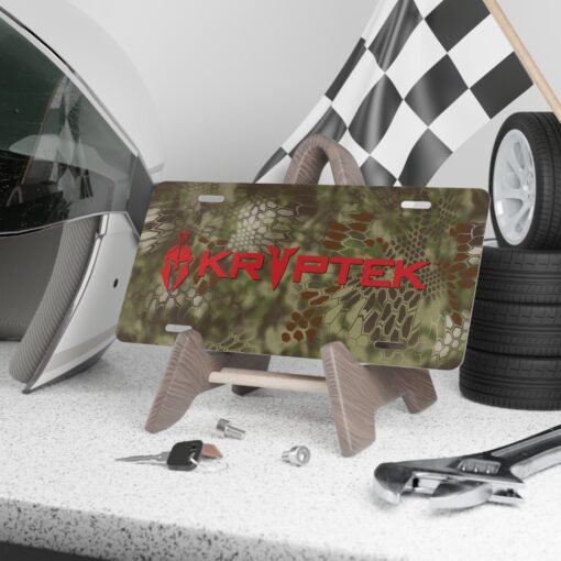 Custom Camo Vanity Plate With Kryptek Mandrake Camouflage Logo