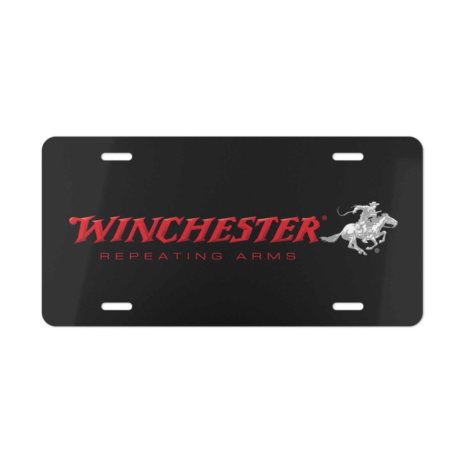 Custom Winchester Vanity Plate – Bold Black Design for Hunters