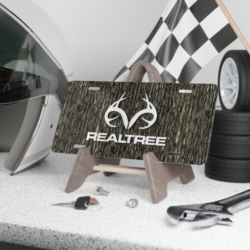 Custom Camo Vanity Plate In Realtree Camouflage With Logo