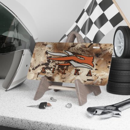 Custom Camo Vanity Plate – Sitka Waterfowl Logo for Outdoors || Stylish Aluminum Camo Plate – Personalize Your Ride with Sitka Design