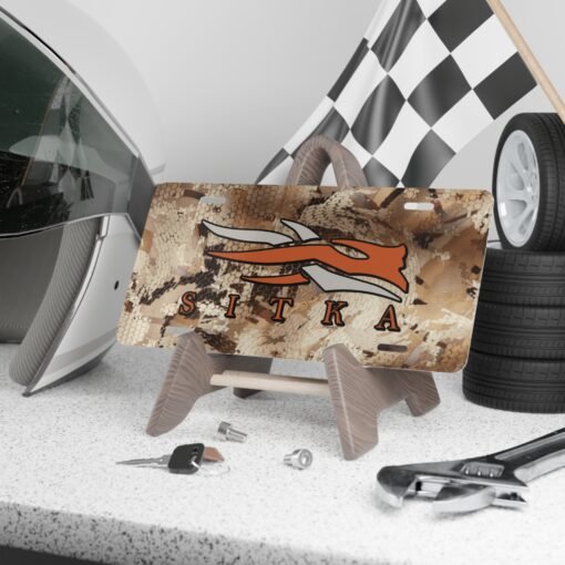 Custom Camo Vanity Plate With Sitka Waterfowl Marsh Camouflage Logo