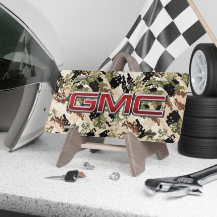 Adventure-Ready GMC Camo Vanity Plate Tag for Custom Style || Personalized Subalpine Design License Plate for GMC Vehicles