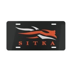 Rugged Sitka 3 D Camo Vanity Plate in Orange & Silver || Stylish Orange & Silver Camo Vanity Plate for Adventurous Souls