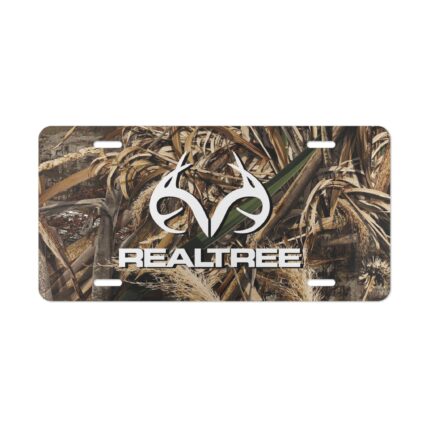 Custom Realtree Camo Vanity Plate – Personalize Your Ride! || Unique Camo License Plate with Logo – Outdoor Style Statement