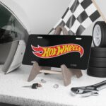 Custom Hot Wheels Vanity Plate – Personalize Your Ride Today! || Stylish Black Vanity Tag with Hot Wheels Design – Make a Statement on the Road!
