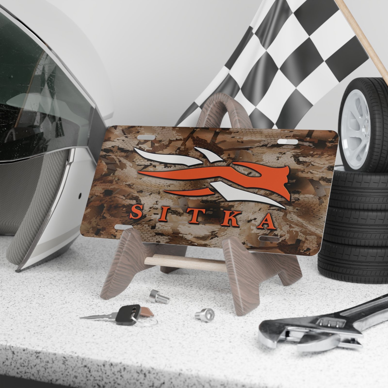 Stylish Sitka Camo Vanity Plate for Nature Lovers || Durable Camo License Plate – Unique Outdoor Style for Your Vehicle