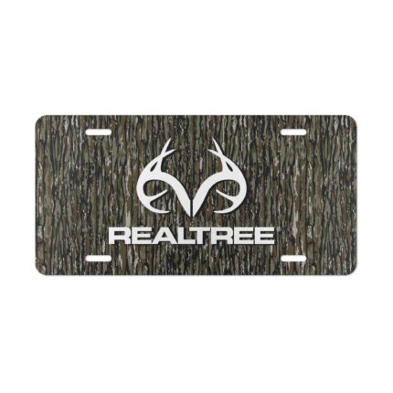 Custom Realtree Camo Vanity Plate – Personalize Your Ride! || Stylish Camo License Plate for Outdoor Enthusiasts – Custom Logo Option
