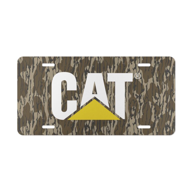 Weatherproof CAT Logo Vanity Plate for Rugged Front Ends