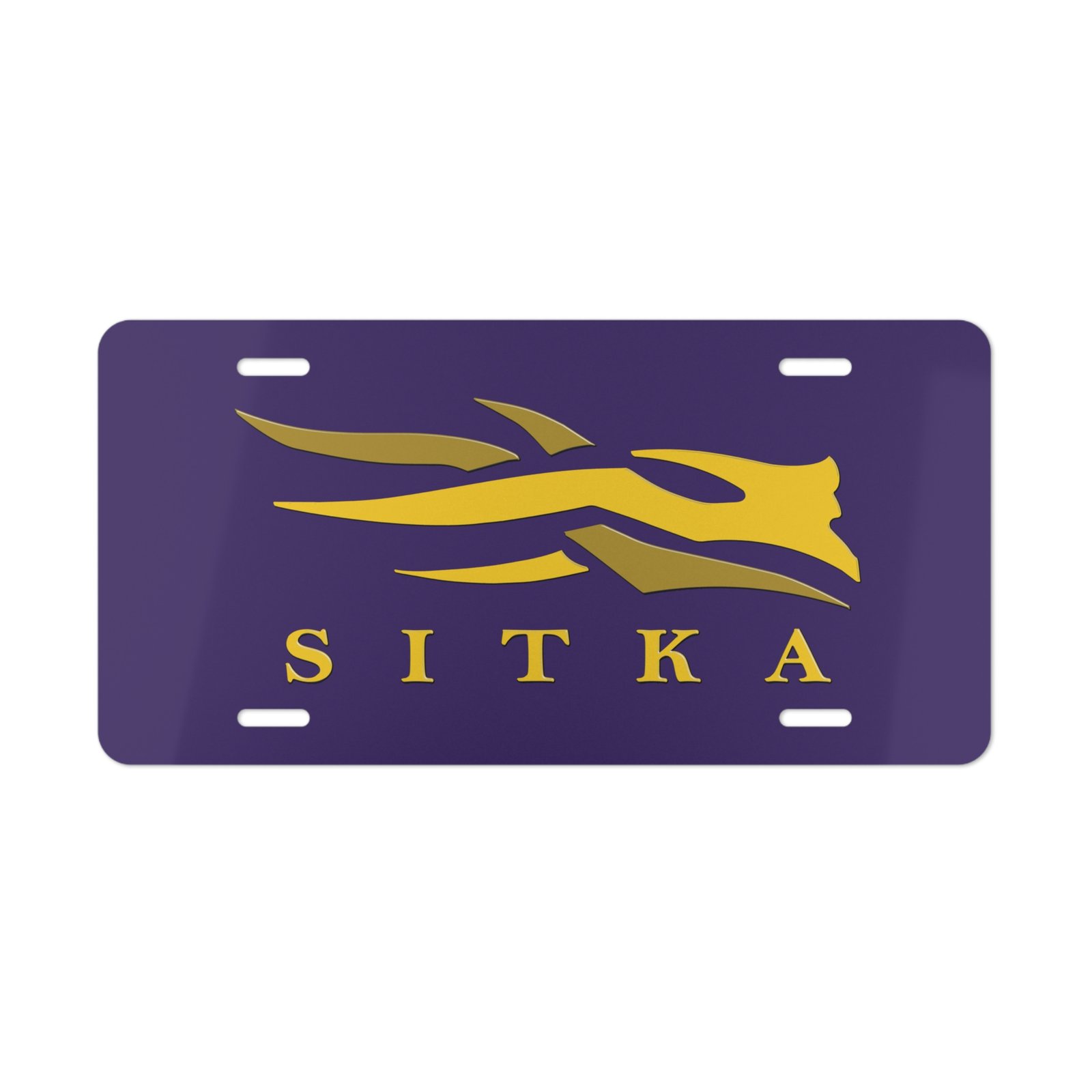 Custom Request Camo Vanity Plate With Sitka Camo Blackout LSU Colors