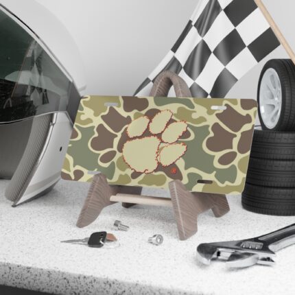 Custom Camo Vanity Plate In Drake Woodland Duck Hunter Camo With Logo