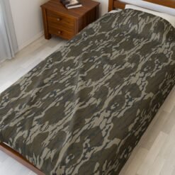 Velveteen Camo Plush Blanket, Soft Camo Throw for Fans, Bottomland, Home Decor, Snuggling, Gifts