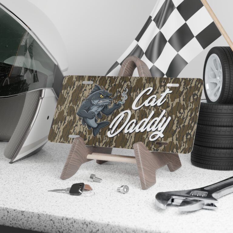 Catfish Camo Vanity Plate for Anglers’ Trucks
