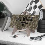 Custom Camo Vanity Plate With Tombstone Deco