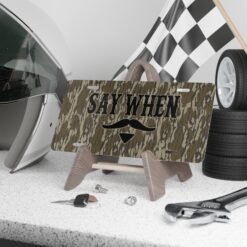 Custom Camo Vanity Plate With Tombstone Deco