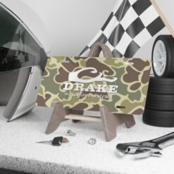 Custom Camo Vanity Plate In Drake Woodland Duck Hunter Camo With Logo