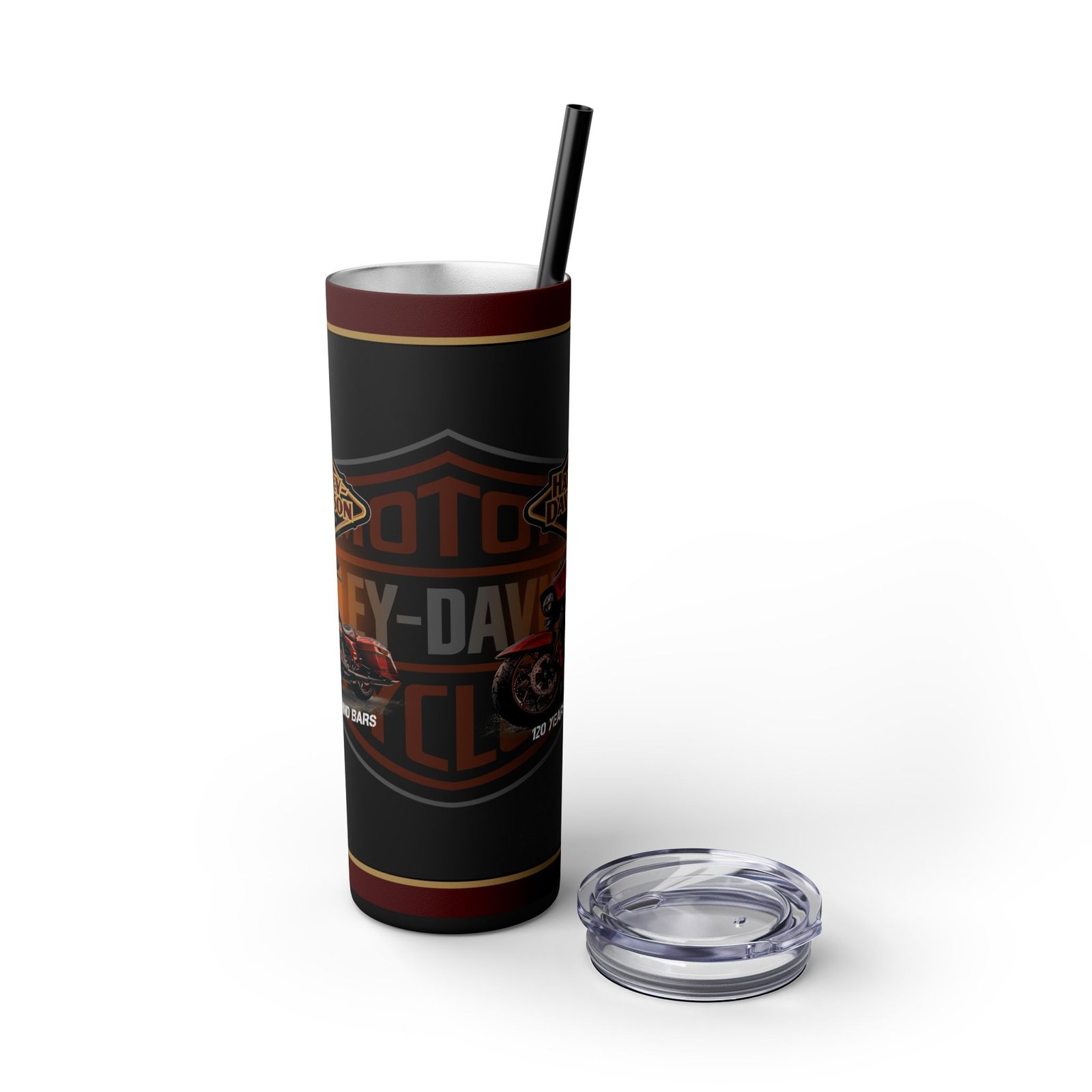Harley-Davidson Skinny Tumbler, 20oz, Stylish Travel Cup, Motorbike Lover Gift, Road Trip Essential, All Occasion Drinkware