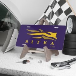 Custom Request Camo Vanity Plate With Sitka Camo Blackout LSU Colors