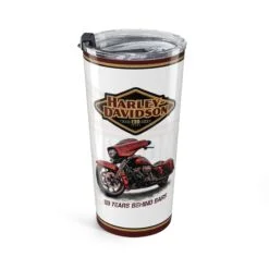 120th Harley-Davidson Motorcycle Tumbler 20oz, Perfect Gift for Bikers, Summer Road Trips, Father’s Day, Bike Week, Camping Travel Mug