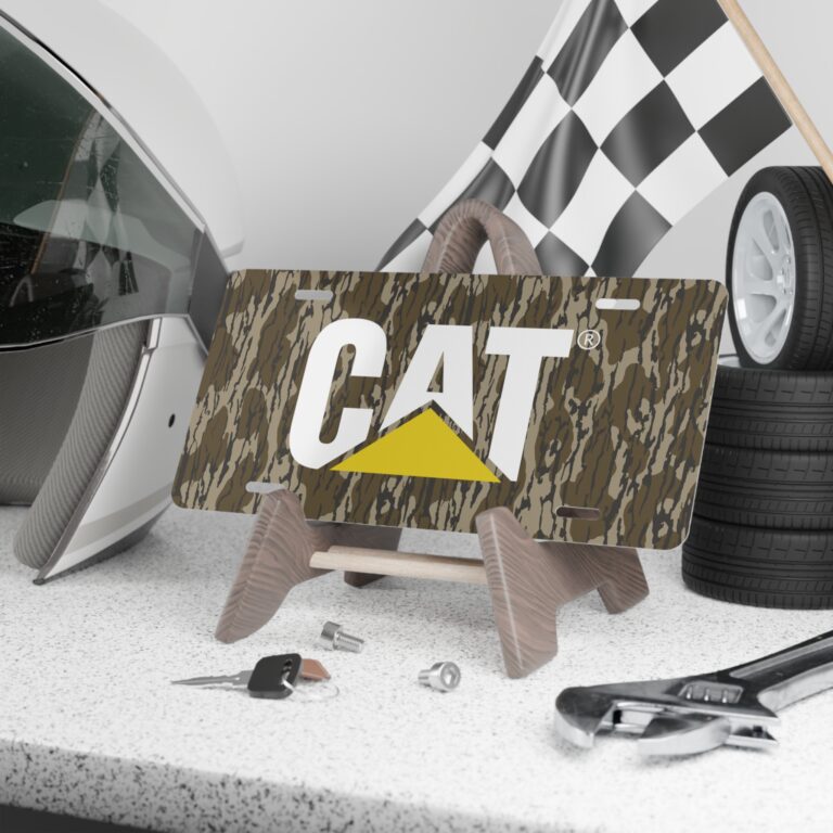 Weatherproof CAT Logo Vanity Plate for Rugged Front Ends