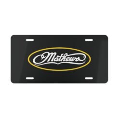 Custom Vanity Plate Tag With Matthews On Black
