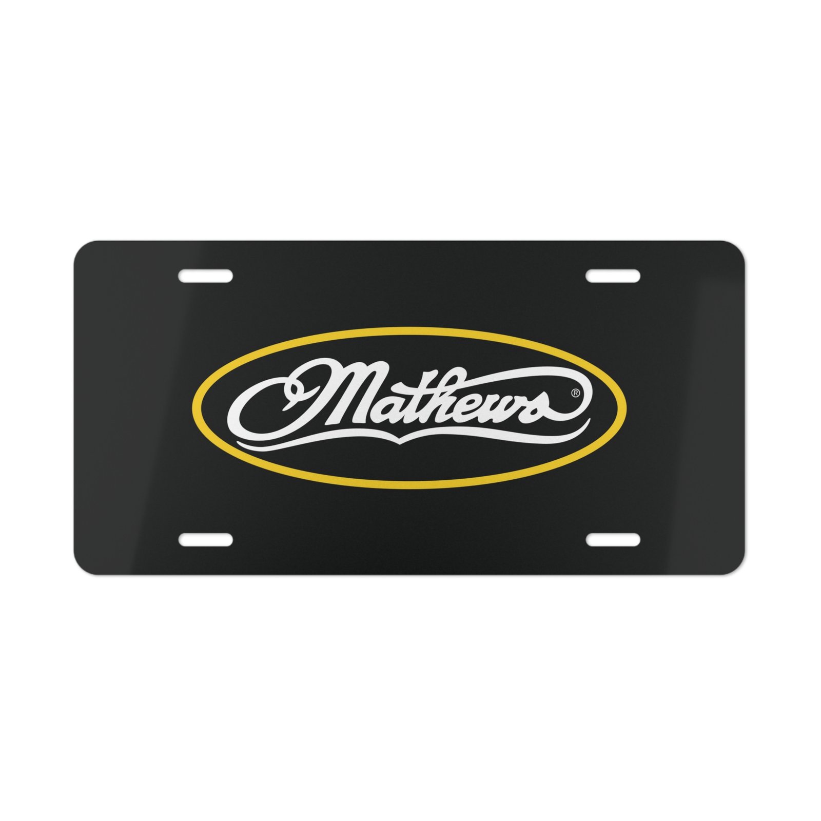 Custom Vanity Plate Tag With Matthews On Black