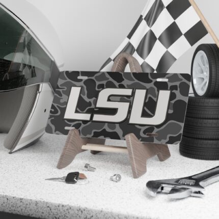 Custom Camo Vanity Plate LSU-DRAKEOS_BLACKOUT-2