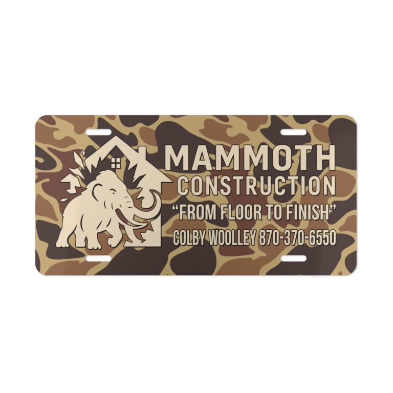 Rugged Hunter Camo Vanity Plate for Truck Front Ends