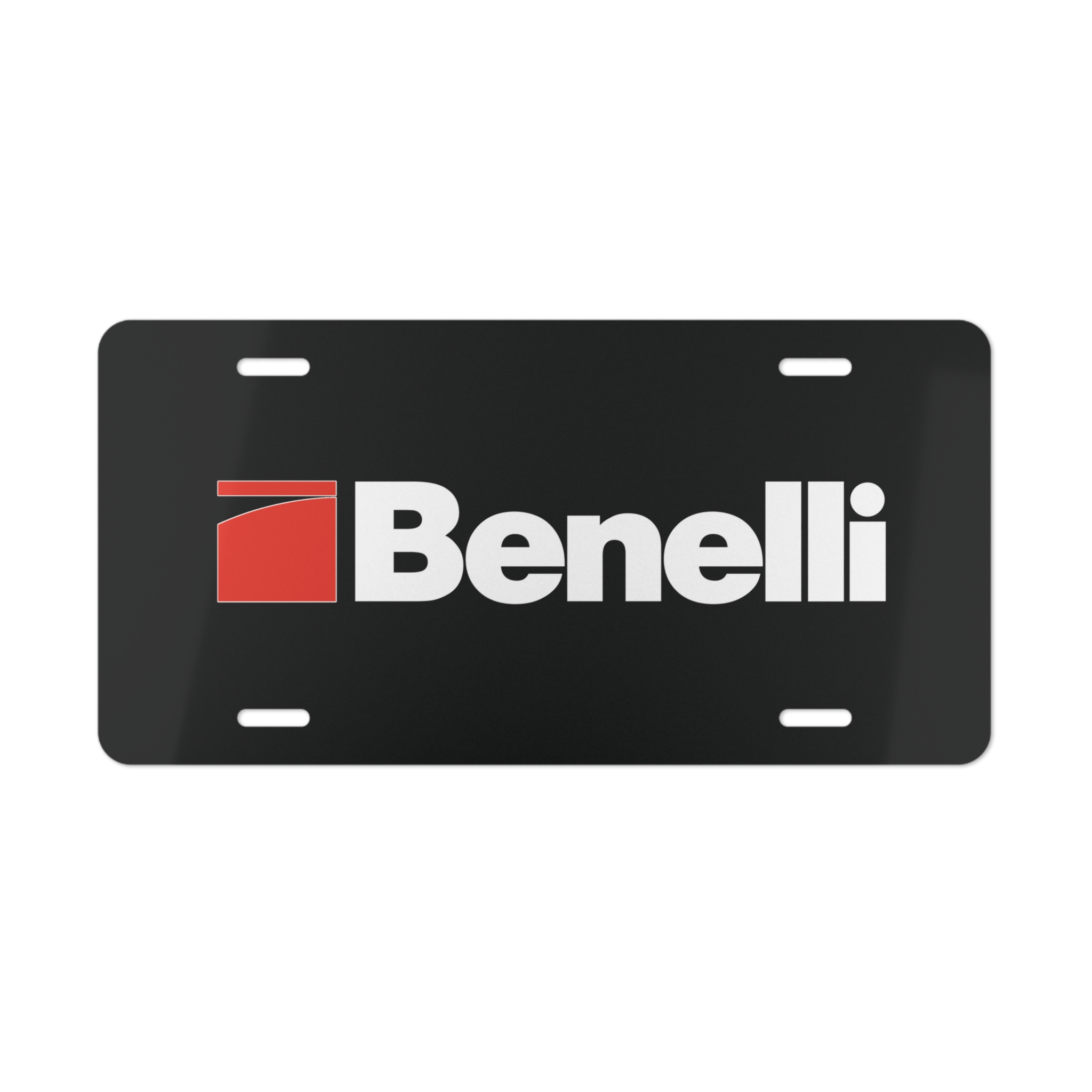 Custom Vanity Plate Tag With Benelli On Black