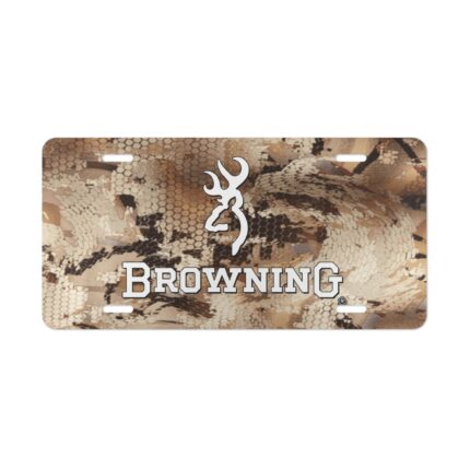 Custom Vanity Plate Tag With Browning And Waterfowl Marsh Camo