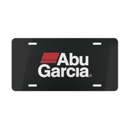 Custom Vanity Plate Tag With Abu Garcia On Black