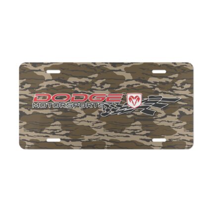 Custom Vanity Plate Tag With Hunting Camo And Dodge Logo