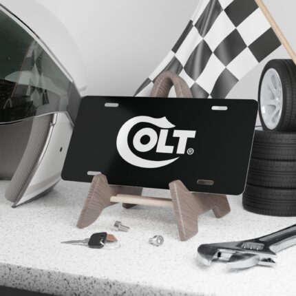Custom Vanity Plate Tag With Colt On Black