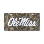 Weatherproof Ole Miss Camo Front Plate for Hunting Trucks