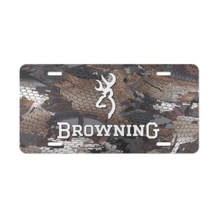 Custom Vanity Plate Tag With Browning And Optifade Timber Camo