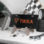 Custom Vanity Plate Tag With Tikka On Black
