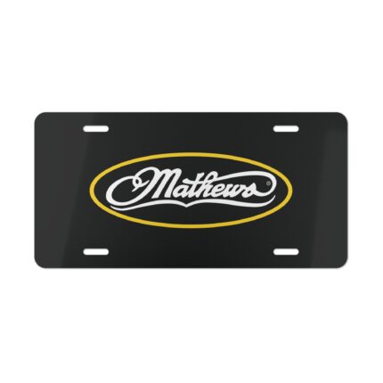 Custom Vanity Plate Tag With Matthews On Black