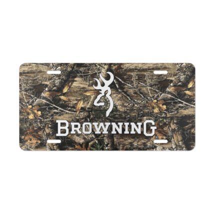 Custom Vanity Plate Tag With Browning And Realtree Edge Camo