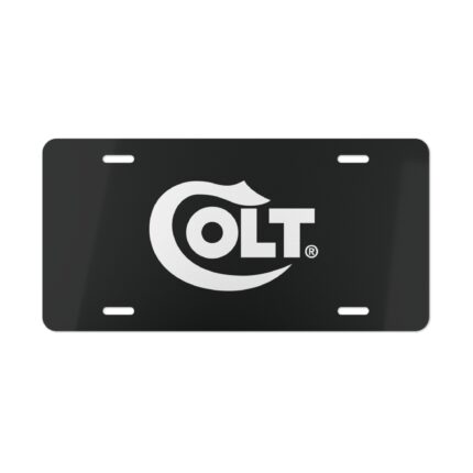 Custom Vanity Plate Tag With Colt On Black