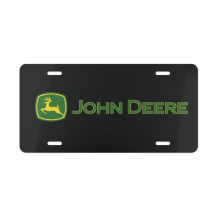 Custom Vanity Plate Tag With John Deere On Black