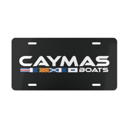 Custom Vanity Plate Tag With Caymas On Black