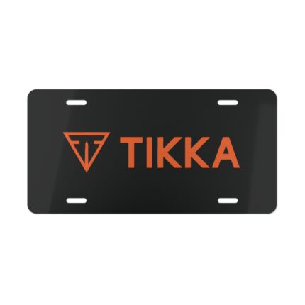 Custom Vanity Plate Tag With Tikka On Black