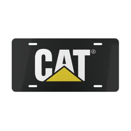 Custom Vanity Plate Tag With CAT On Black