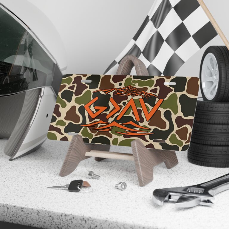 Custom-Fit Old School Camo Front License Plate